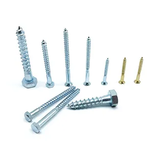 Galvanized Carbon Steel Self Tapping Hex Head Wood Screws 50mm Coach Screws Din571 Lag Screw