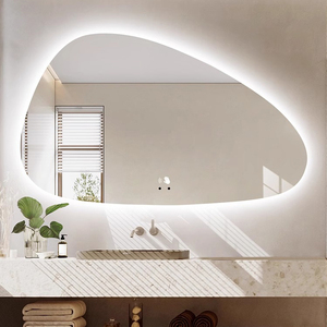 <span class=keywords><strong>Espejo</strong></span> Inteligente LED con Forma de Guijarro Irregular Personalizado, <span class=keywords><strong>Espejo</strong></span> de Baño Retroiluminado sin Marco con Antivaho para Proyectos Hoteleros y Villas - Product Image 3