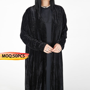 ชุดเดรสมุสลิมสำหรับผู้หญิงชุดเดรสอาบายาผ้ากำมะหยี่สีดำพิมพ์ลายสำหรับผู้หญิงอาหรับแบบดั้งเดิมตะวันออกกลางรอมฎอนออกแบบได้ตามต้องการ - Product Image 1