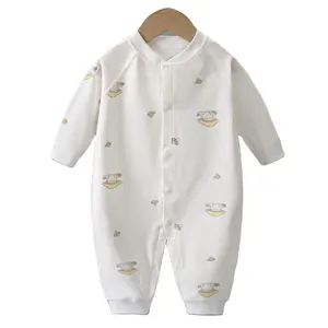 Best Selling High Quality New Born Long Sleeve Autumn Baby Clothes Wholesale Private Custom Solid Color Baby Rompers