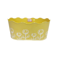 Pots de fleurs en métal, seaux à fleurs à bord festonné de couleurs assorties, conteneurs décoratifs pour le jardinage intérieur et extérieur