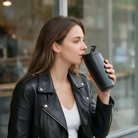 Mug de voyage isotherme en acier inoxydable de 20 oz avec logo personnalisé, double ouverture, paille et couvercle