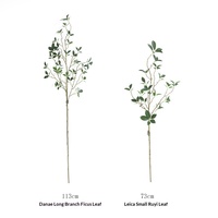 Cabang Pohon Banyan Pothos Milan Buatan, Daun Panjang, Dekoratif, Bunga Buatan, Bahan PVC, Untuk Dalam & Luar Ruangan