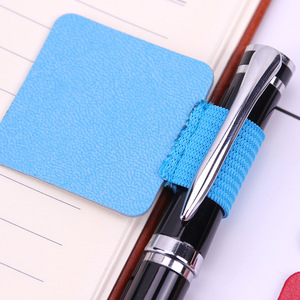 Customized PU leather pen <b>clip</b>, creative self-adhesive pen <b>clip</b>, Korean style minimalist square pen sleeve. - Product Image 4