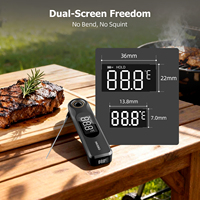 Thermomètre à viande à lecture instantanée à double affichage INKBIRD IHT-51K Lecture rapide Sonde ultra-fine pour la cuisson, le grillage, la pâtisserie, le barbecue