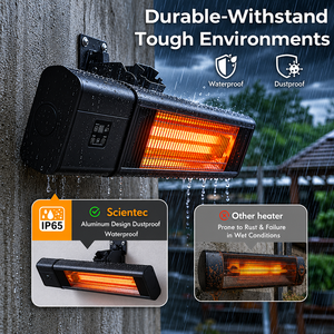 <span class=keywords><strong>Chauffage</strong></span> au <span class=keywords><strong>plafond</strong></span> <span class=keywords><strong>infrarouge</strong></span> électrique Scientec, étanche IP65, en fibre de carbone, pour extérieur - Product Image 1