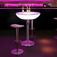 Table haute de bar à cocktails LED moderne avec éclairage LED à 16 couleurs changeantes
