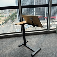 Escritorio Móvil Ajustable en Altura para Portátil, Mesa Auxiliar Plegable para Cama, Mesa Auxiliar Rodante para Sofá, para Dormitorio, Estudio, Sala de Estar