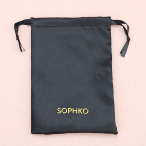 Pochette en satin rose personnalisée avec logo imprimé, petite, pour bijoux, cadeaux, cosmétiques, parfums, sac à bijoux en satin luxueux et doux - Product Image 6