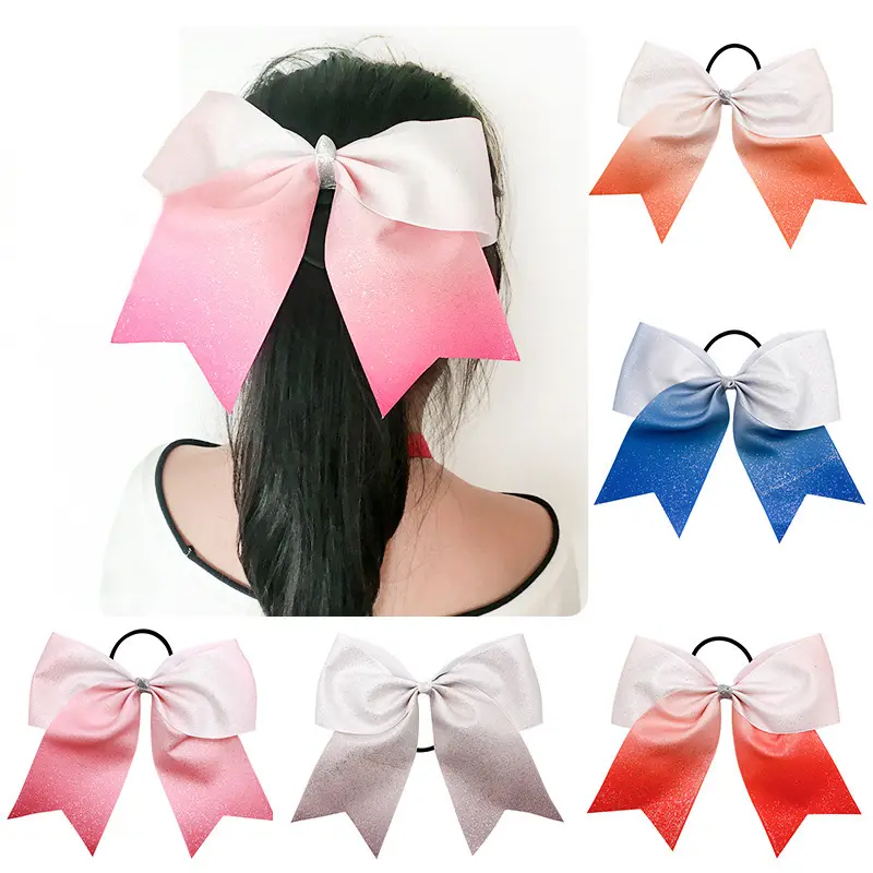 Girl Sparkly Cheerleading Bow Hair Accessories for cheerleaders football Competition Sports