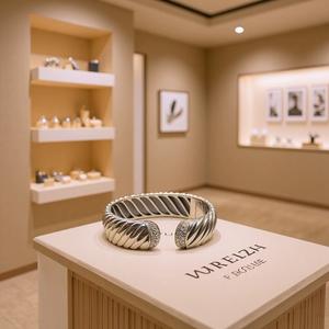 Fashion <span class=keywords><strong>David</strong></span> Kadın Titanyum Bileklik 15mm Altın/Gümüş Kaplama Yıldönümü İçin - Product Image 2