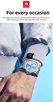 OLEVS3696 Montre Homme Carrée à Mouvement Quartz, Verre Enduit Haute Dureté, Bracelet Texturé, Boucle à Libération Rapide, Étanche 30M, Style Affaires
