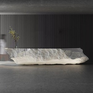 Mostrador de Recepción de Piedra Natural Personalizable en Color Travertino, Mármol <span class=keywords><strong>y</strong></span> Ónix para Hotel, Salón o Tienda - Product Image 1