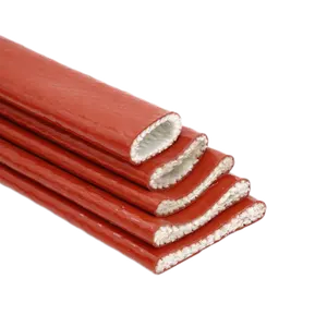 Manguera de manga de cable de fibra de vidrio de alta temperatura JAS y cable resistente al fuego manga de cable trenzado de fibra de vidrio de alta temperatura