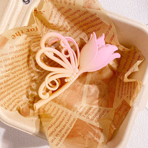 Qianjin Groothandel Schattige Zoete Tulp Haar Clip Lente Zomer Gradiënt Roze Bloem Haar Accessoire Plastic Vrouwelijke Haarklauw - Product Image 3