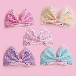 Pinzas para el Cabello <span class=keywords><strong>con</strong></span> Lazo de Color Caramelo para Niñas, Pinzas Brillantes Estilo <span class=keywords><strong>Barbie</strong></span>, Accesorios para el Cabello <span class=keywords><strong>con</strong></span> Flequillo - Product Image 1