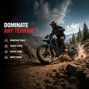 Moto électrique tout-terrain homologuée 7000W de pointe, 72V, à transmission centrale, haute vitesse, pour adulte - Product Image 3