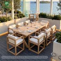 Ensemble de table et de chaises de salle à manger en aluminium pour l'extérieur, moderne et commercial, pour hôtels, restaurants, cafés, villas, complexes hôteliers - Durable et imperméable