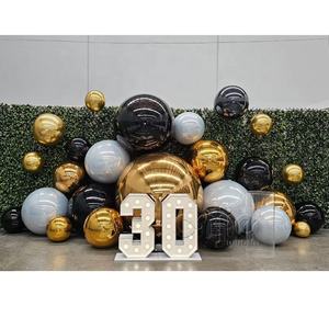 Decoraciones de fondo Bolas de espejo Oro Negro Bola de observación brillante Bolas gigantes de cromo inflables - Product Image 1