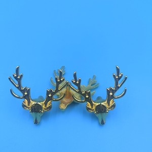 Deer Head <b>Cabinet</b> Handles Zinc Alloy Warm Gold Novelty Shape <b>Rustic</b> Design Durable Hardware Accessory - Product Image 3