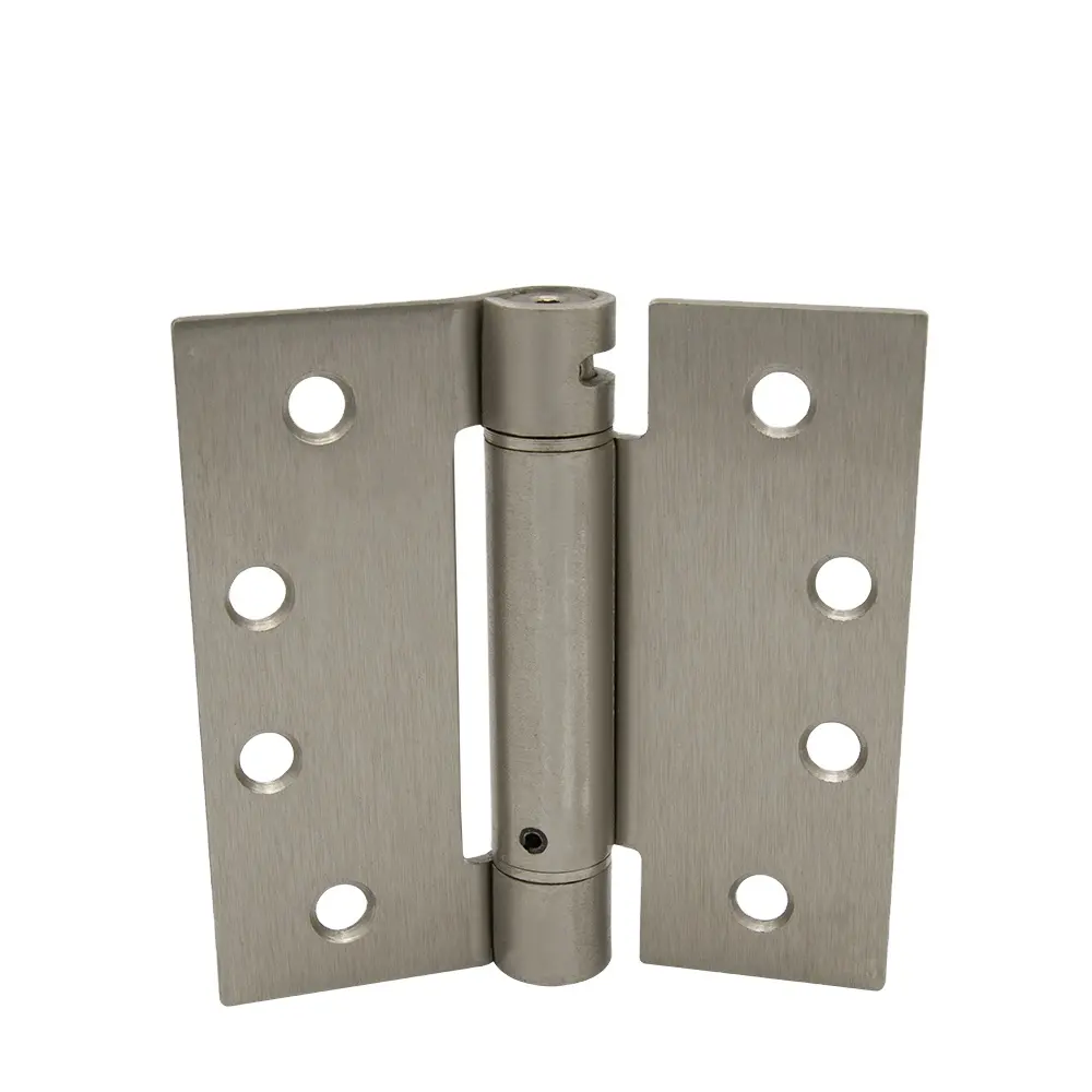 Square Corner Brushed Nickel Finished Spring Door Hinge