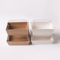 Boîte à sushi en papier, nouveau design 2026, conteneur jetable en kraft avec trous d'aération pour sushi croustillant à emporter