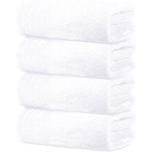 Serviette de toilette en tissu éponge doux, écologique, petite et carrée, 100% coton blanc, pour hôtel - Product Image 1