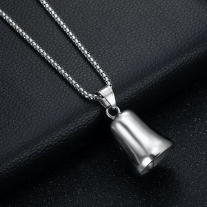 Stainless Steel <b>Cross</b> Pendant Necklace Vintage Polished Bell Shape Unisex Fashion Jewelry - Product Image 3