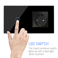 Touchmi Wifi Tuya 1gang interrupteur de lumière tactile et prise murale allemagne télécommande/commande vocale maison intelligente
