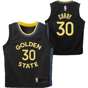 Maillot Golden State Warriors pour enfants, édition Statement noire, Stephen Curry 30, vêtements de basket-ball respirants pour garçons de 4 à 7 ans - Product Image 1