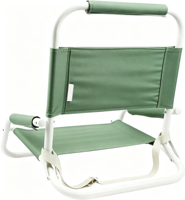 Chaise pliante portable en aluminium moderne à profil bas avec tissu en polyester pour la plage, le parc et le camping en plein air