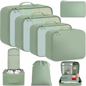 8 Set Packing Cubes Various Sizes Packing Organizer for Travel Accessories Luggage Carry on <b>Suitcase</b> - Product Image 1