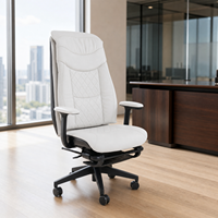 Meilleures ventes : Fauteuil de massage exécutif en cuir pour bureau à domicile, avec hauteur réglable et dossier escamotable, structure en acier inoxydable