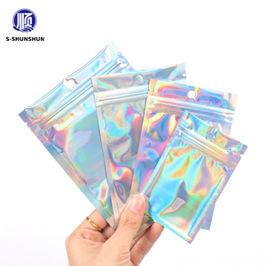 Gravure Printed Laser Film Zipper Bag Resealable 3 Side Seal <strong>Packaging</strong> Smell Proof <strong>Holographic</strong> Mylar Bag - Product Image 1