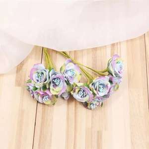 2024 gros décor personnalisé artificiel coloré décoration de noël petite coiffe de bouquet de fleurs de rose - Product Image 2