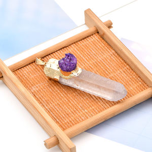 Penjualan Laris Liontin Kristal Tidak Rata Kristal Druzy Bentuk Khusus Alami Liontin Titik Kristal Kuarsa Alami - Product Image 3