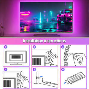 Music Sync Bluetooth APP &amp; Remote Control RGB <strong>TV</strong> Backlight <strong>Behind</strong> Strip LED <strong>Lights</strong> for <strong>TVs</strong> Bedroom Gaming Home D&eacute;cor - Product Image 6