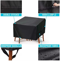 Housse de mobilier de patio personnalisée avec logo, imperméable, anti-poussière, housse de table de patio durable, housse de chaise d'extérieur de haute qualité