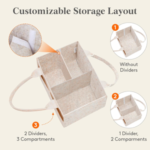 Organizador de Pañales de Fieltro con Asa, Cesta de Almacenamiento de Pañales Portátil con Divisor Desmontable, para Guardería, Cambiador - Product Image 3