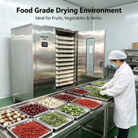 Séchoir à pompe à chaleur commercial Realdot 3HP 60 plateaux, déshydrateur alimentaire en acier inoxydable SUS304, télécommande IoT pour fruits, légumes et herbes