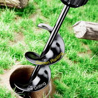 Forets pour tarière de jardin avec tige de 1/4 pouce pour la plantation et le desserrage du sol |   Accessoire pour perceuse électrique Garantie de 3 ans