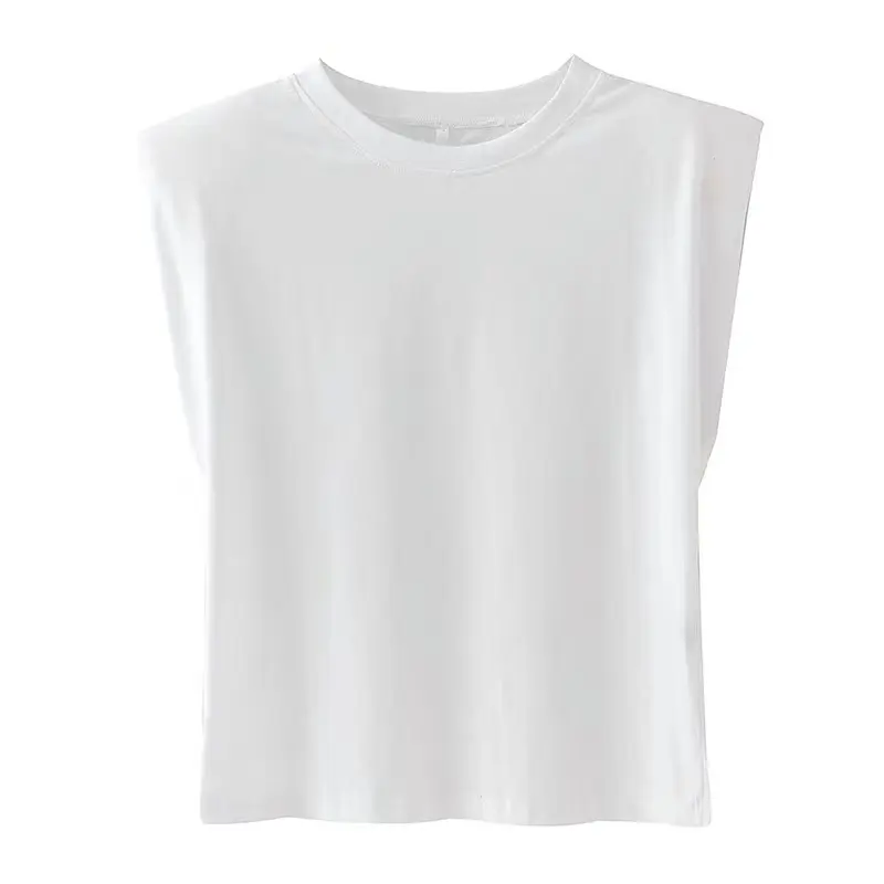 High Quality 100% cotton Plain blouse women tops sleeveless shirt women custom logo sleeveless top for women