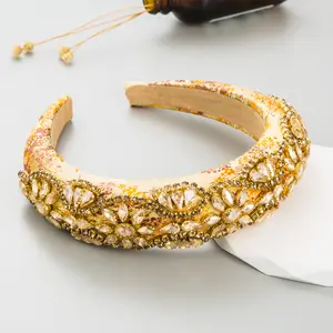Genya – bandeau en cristal strass pour femmes, accessoires de cheveux rétro en diamant