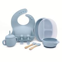 Vaisselle pour enfants Melikey personnalisée sans BPA, bol pour bébé, assiette à ventouse pour enfants, ensemble d'alimentation en silicone pour bébé