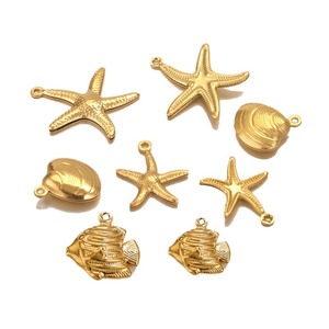 In acciaio inossidabile placcato <span class=keywords><strong>oro</strong></span> stella marina conchiglia ciondoli accessori per collana fai da te bracciale gioielli forniture - Product Image 5