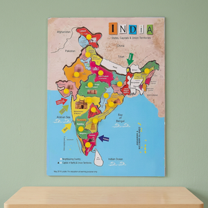 Rompecabezas de Madera del Mapa de la India, Juegos Educativos para Niños de 3+ Años y Adultos, Aprendizaje de Territorios, Rompecabezas para Estimular el Cerebro - Product Image 2