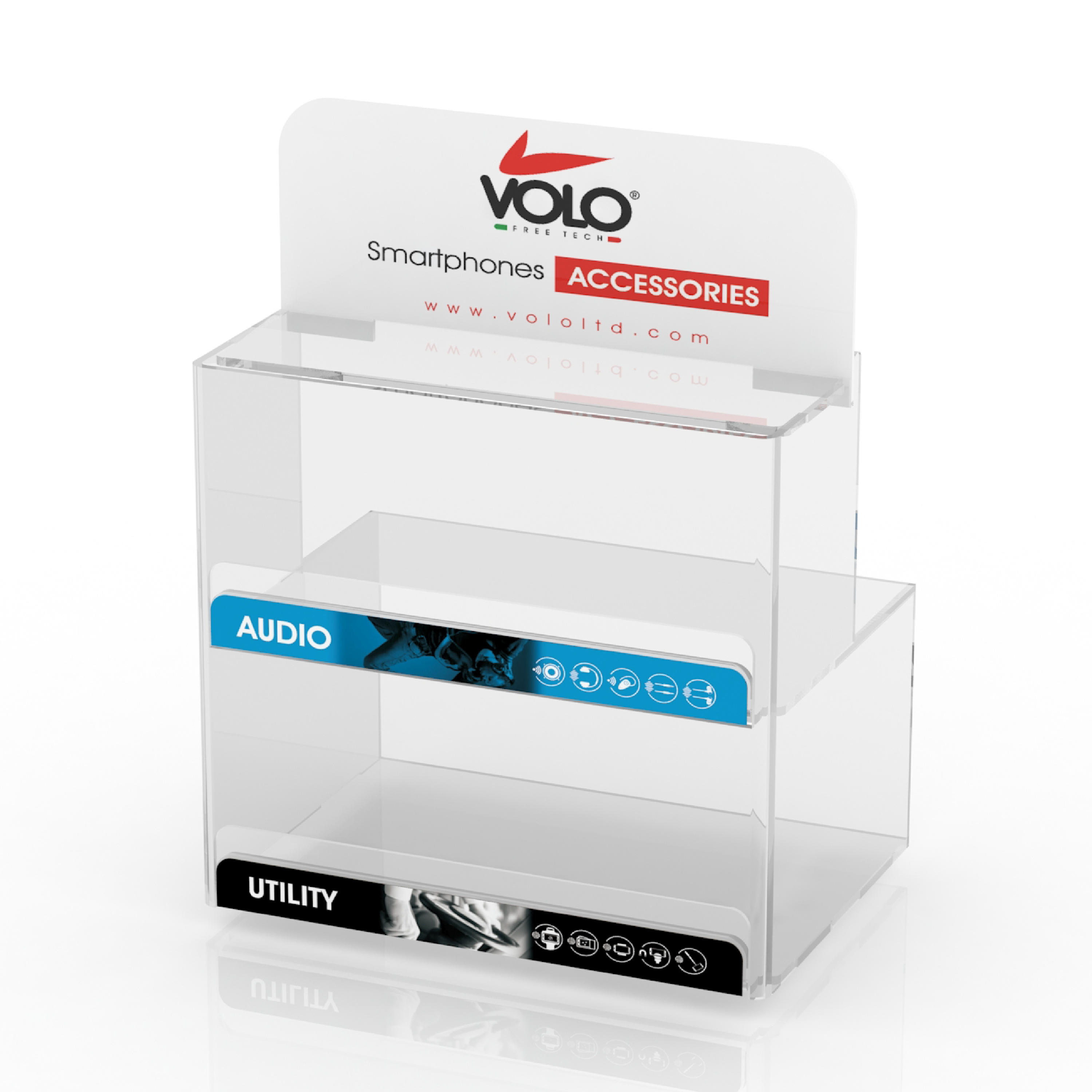 Apache Customized Acrylic Display Stand Counter Top Display Rack Product Accessories Shelf Display Store — view 6