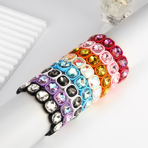 Braccialetto Elastico da Donna con Cristalli e Strass, Gioiello Estivo Colorato per Ragazze, Regalo per Vacanze al Mare - Product Image 5