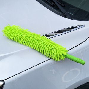 Chenille Foldable Dust <b>Duster</b> 57x6.5Cm Fluorescent Green Car Cleaning Tool Multifunctional Irregular Head - Product Image 2