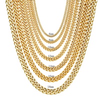 Chaîne cubaine Miami personnalisée plaquée or 18 carats, collier tendance hip-hop en acier inoxydable pour homme, mariage ou cadeau